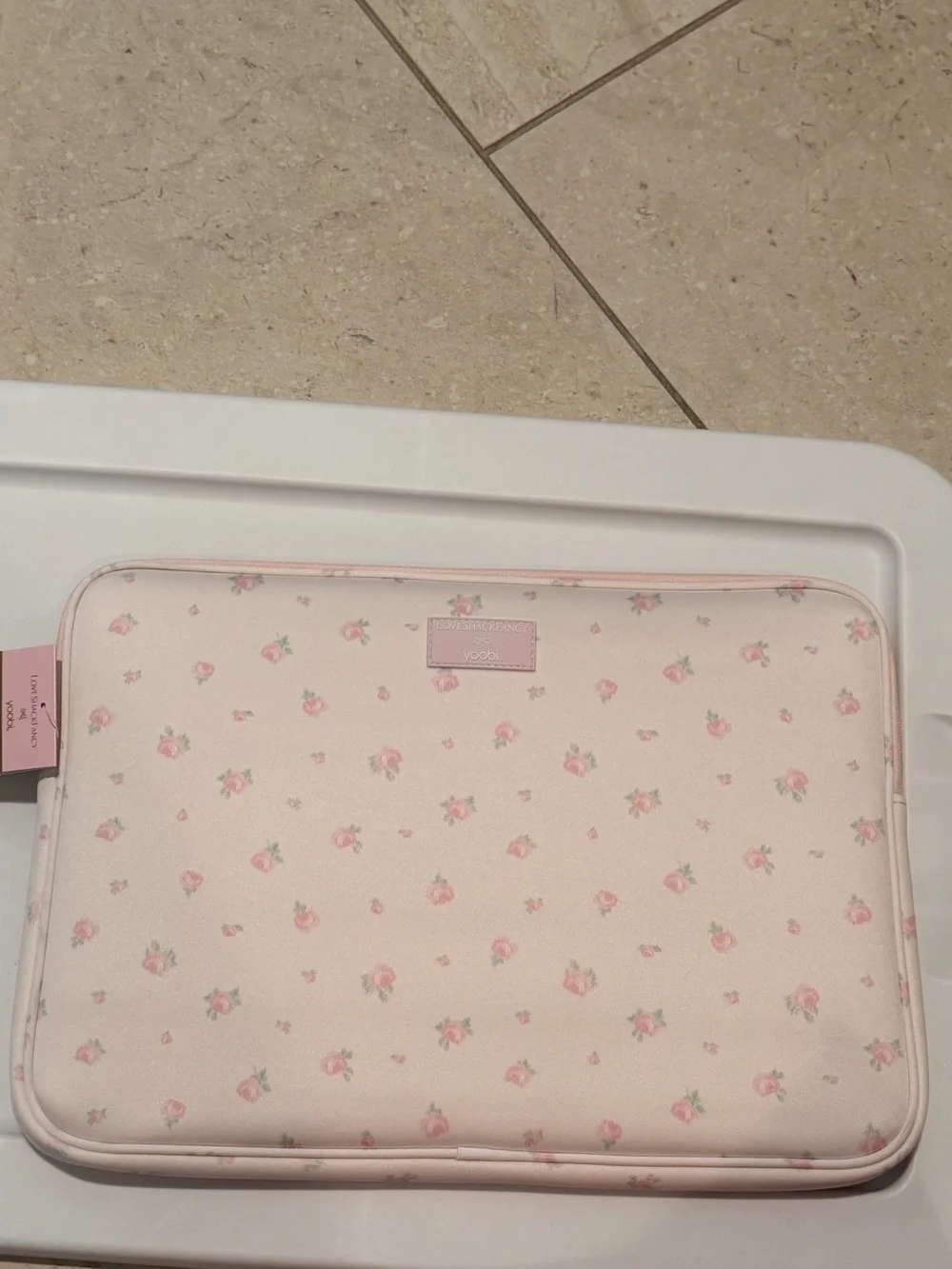 🎀Ships today! New LoveShackFancy Pink Floral Tablet & Laptop Sleeve x Yoobi